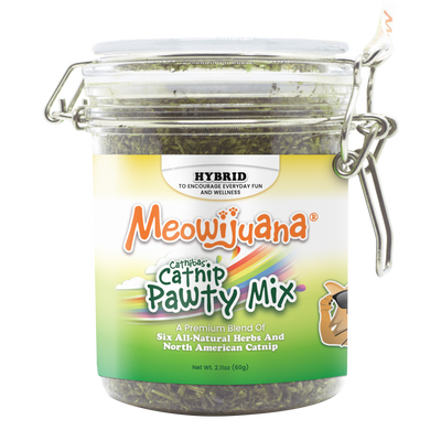 Jar of Catnibas® Catnip Pawty Mix