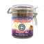 Meowijuana Stargazer Mix jar with rose petals, chamomile, and catnip for a calming nighttime experience for cats.