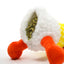 Refillable pocket of the duckling toy filled with loose catnip for interactive and stimulating playtime for cats.