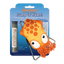 Meowijuana "Jump 'n' Jamb!" catnip toy featuring a bright orange squid with hexagon patterns, a refillable catnip tube, and door jamb clip.