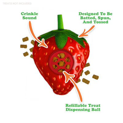 Knock 'n' Nibble Strawberry Refillable Treat Dispensing Toy