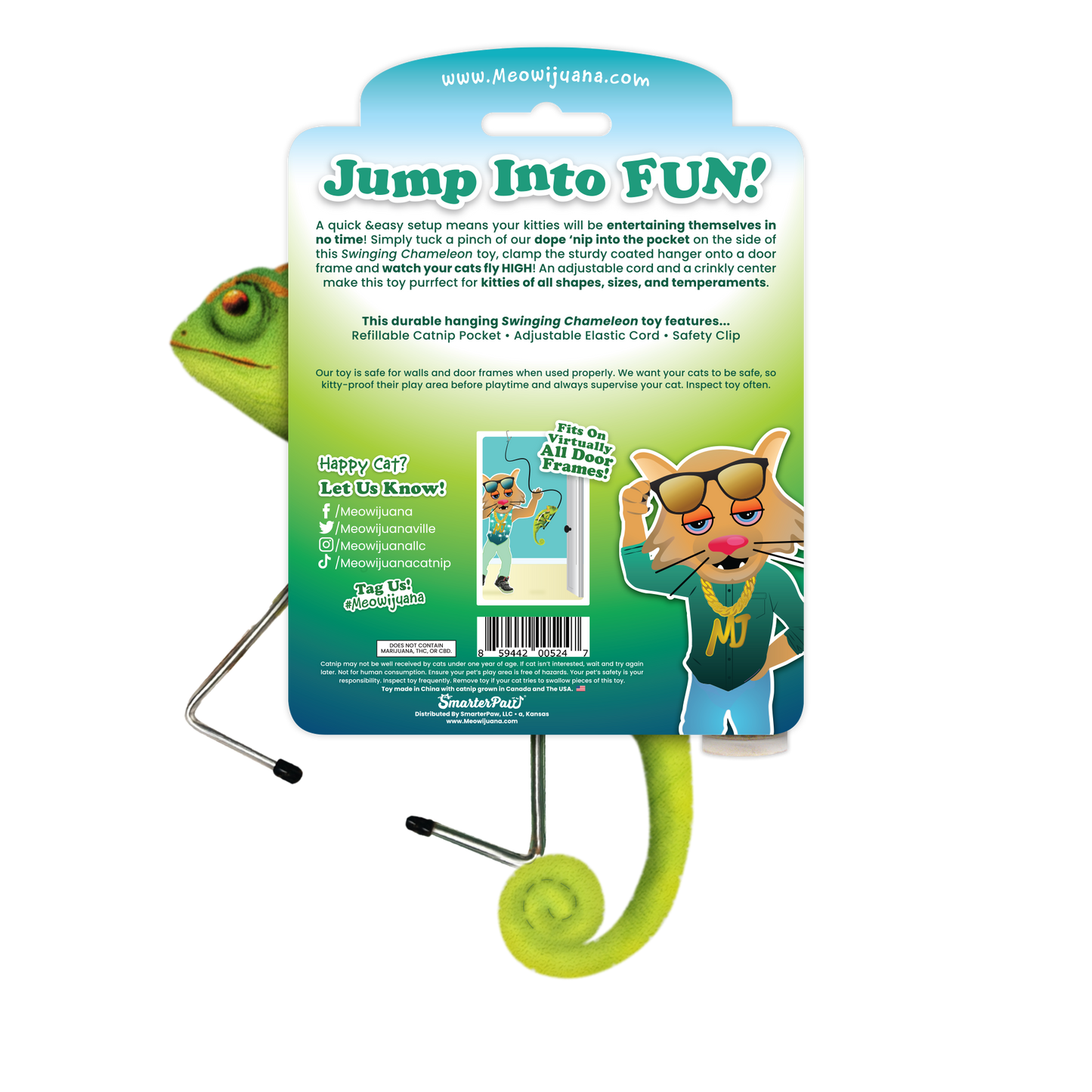 Jump 'n' Jamb Chameleon Refillable Interactive Cat Toy