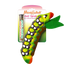 A colorful green and orange caterpillar toy with a tube of catnip, labeled "Meowijuana Get Sprung!"